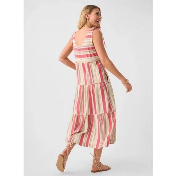 💕FAHERTY💕 Lanai Dress ~ 100% Organic Cotton Sol Stripe XL NWT - Picture 4 of 16